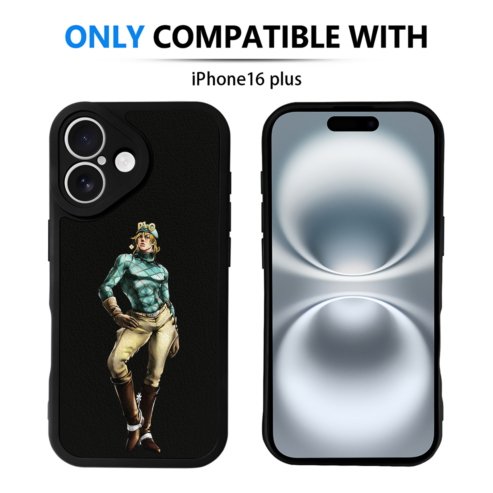（画像用） ジョジョの奇妙な冒険 ディオ?ブランドー JoJo's Bizarre Adventure Dio Brando 【iPhone 16シリーズ対応】シリコンスマホケース（レザー調） 材質：シリコン